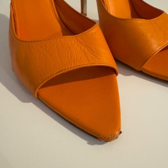 Gia Borghini x Pernille Teiebaek Orange Mules Size 38.5 fits like 7.5 - Picture 3 of 6